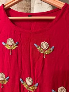 Rose Pink Embroidered Full Gown- Bust- 38/40
