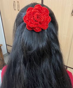 Red Velvet Rose Hair Clip