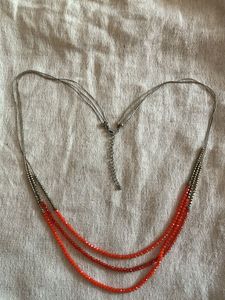Crystal Orange Beaded Necklace