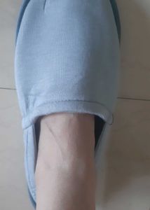 2 Indoor Slippers - soft flannel/cotton, rubber so