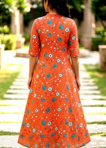🧡Orange Floral Kurta