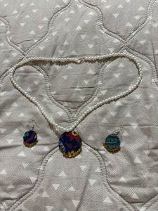 Boho Ethnic Pearl Necklace &amp; Earring Set