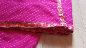Vibrant Pink Saree with Floral Border
