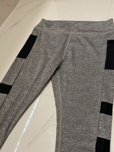 Gray &amp; Black Active Leggings by Styli