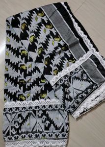 Elegant Black &amp; White Saree