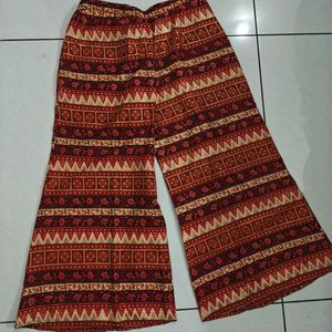 Patterned Wide Leg Pants