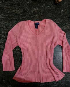 Pink  V-Neck Top