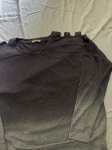 Cut-Out Shoulder Ombre Sweatshirt