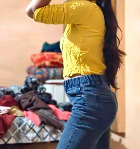 Yellow Cat Print Top