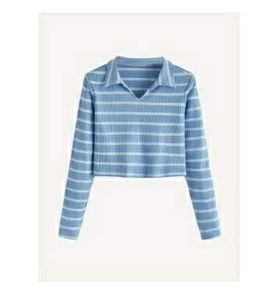 Striped Long Sleeve Crop Top
