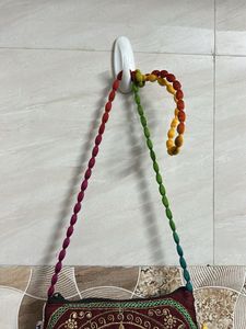 Boho Embroidered Peacock Sling Bag