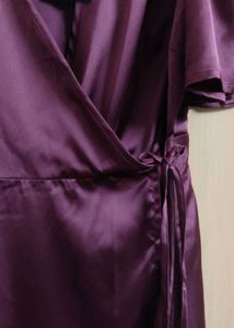 Elegant Satin Wrap Dress