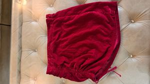 magenta Velvet Ruched Mini Skirt