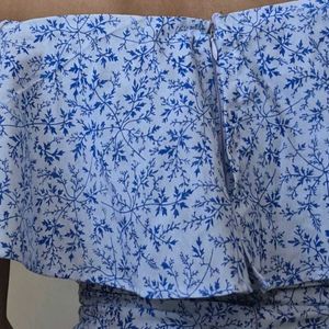 Floral Off-Shoulder Slit Midi Dress