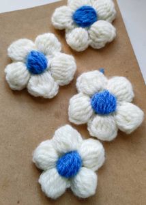 Crochet Bookmark and Flowers Pin