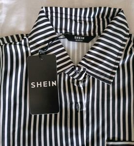 Striped Button-Down Shirt with Ruffled Cuffs
