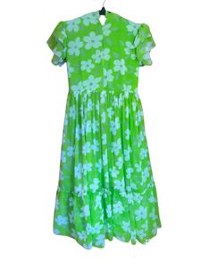 Bright Green Floral Maxi Dress