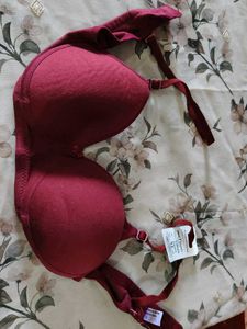 Maroon Padded Bra with Tags