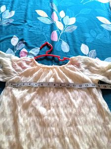 White Sheer Sleeves top for 6-8yrs