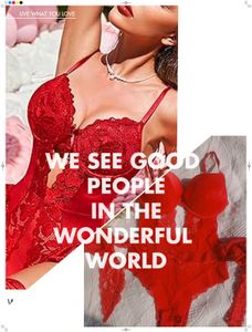 Red Lace Bodysuit Lingerie