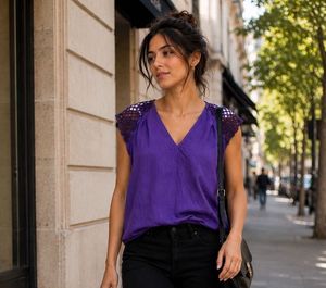 Purple Crochet Shoulder Top