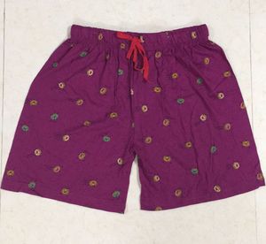 Women’s Pyjama Shorts With Animated Donut Print Purple Colour