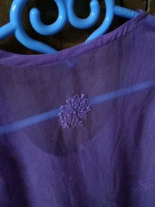 Elegant Purple Chikankari Kurta