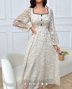 Sheer polka dot maxi dress