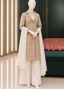 Elegant Beige Kurta Set with Palazzo