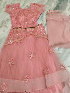 Pink Embellished Lehenga Choli Set