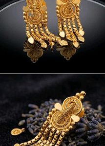 Exquisite Gold Dangle Earrings combo of 2