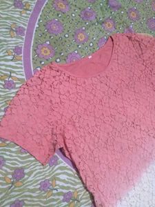 Lace Overlay Ombre Top