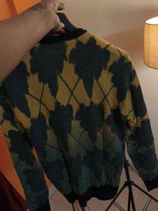 New Korean Argyle Knit Sweater