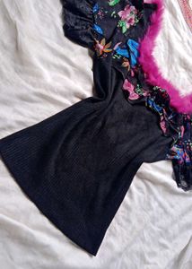 Y2K Floral Puff Sleeve Top