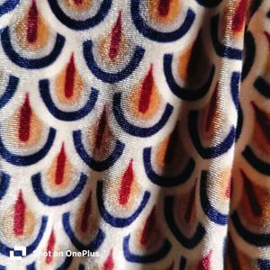 Velvet Patterned Long Sleeve Top/blouse