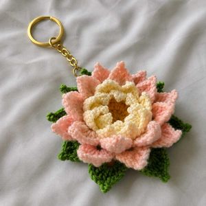 Handmade Crochet Flower Keychain