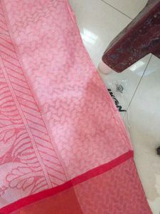 Elegant Pink Saree with Intricate Print