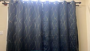 charcoal grey Curtains with Gold foil Pattern