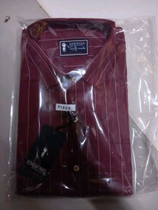 Maroon Striped Men's Shirt