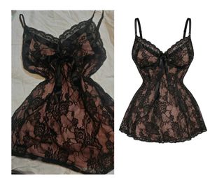 Coquette lace babydoll slip dress