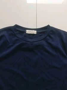 Navy Blue Cutout Crop Top