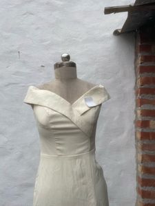 Elegant Off-Shoulder Cream Gown