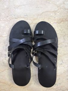 Fabindia Black Leather flats