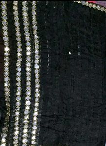 Elegant Black Dupatta with Mirror Work