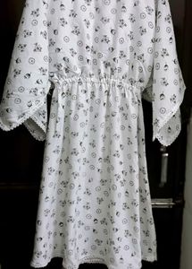 White Floral Print Kurta for girls and working wom