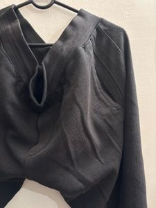Black Cropped Hoodie