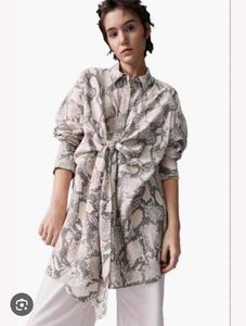 H&M Snake Print Midi Dress