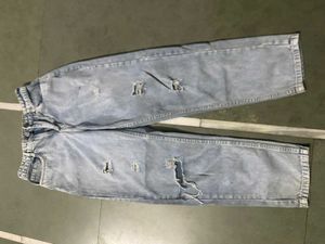 Distressed Light Wash Mom Jeans