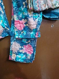 Floral Print Kurta Set with Dupatta