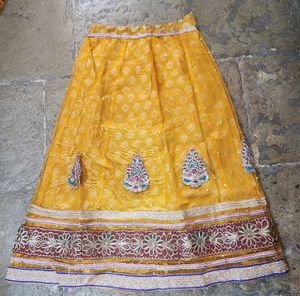 Yellow Embroidered kids Lehenga Choli